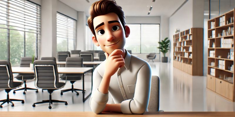 CEO de uma empresa em sua mesa